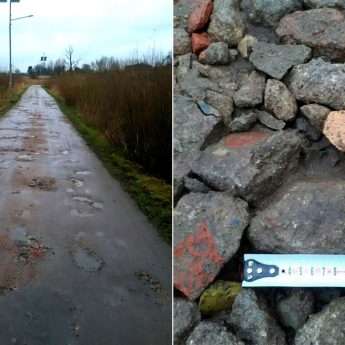 Zamiast kruszonego betonu zmielone cegły? "Tak wygląda droga dwa dni po naprawie!" Zamiast kruszonego betonu zmielone cegły? "Tak wygląda droga dwa dni po naprawie!"