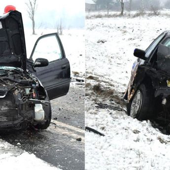 Czołowe zderzenie Hondy z BMW Czołowe zderzenie Hondy z BMW