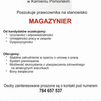 Zatrudnię Magazyniera w Sklepie Spożywczym