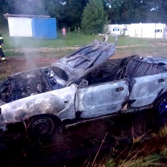 Pożar samochodu osobowego w Będzieszwie