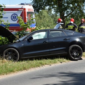Zderzenie Skody z Audi pod Wrzosowem. Jedna osoba poszkodowana Zderzenie Skody z Audi pod Wrzosowem. Jedna osoba poszkodowana