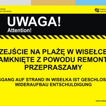 Zejście na plaży w Wisełce zamknięte!