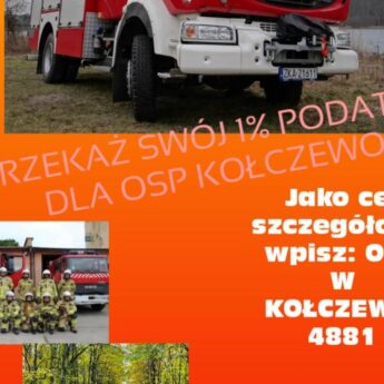 Przekaż swój 1% podatku dla strażaków Ochotników z Kołczewa