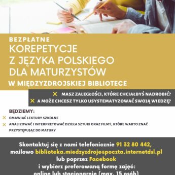 Bezpłatne korepetycje online z języka polskiego w międzyzdrojskiej bibliotece