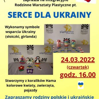 „Serce dla Ukrainy” – Rodzinne Warsztaty Plastyczne w międzyzdrojskiej bibliotece