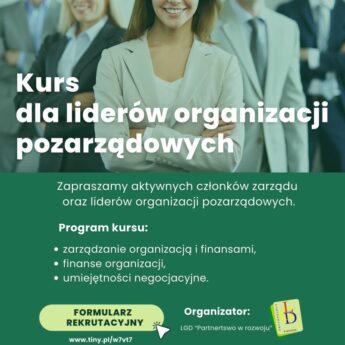 Szkoleniach dla liderów organizacji pozarządowych