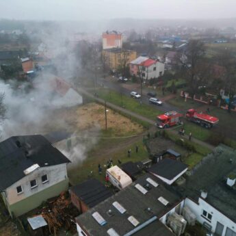 Pożar w budynku wielorodzinnym w Wolinie