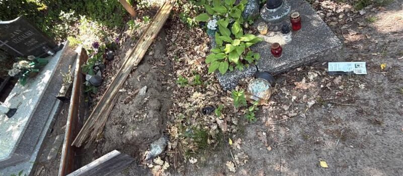 Wandalizm na cmentarzu w Kołczewie – zbezczeszczone groby i porozrzucane znicze