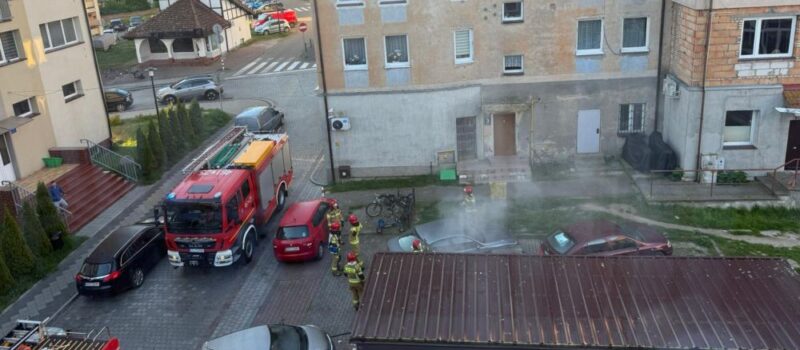 Płonęła wiata śmietnikowa. W tle podejrzenie celowego podpalenia