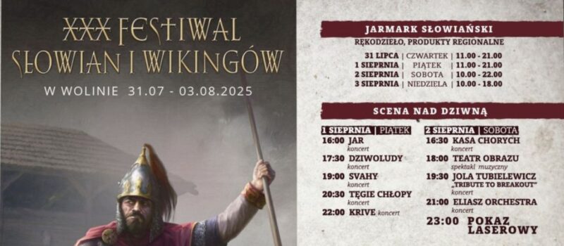 Gminne Centrum Kultury, Sportu, Turystyki i Rekreacji zaprasza na Jarmark Słowiański w Wolinie! [PROGRAM]