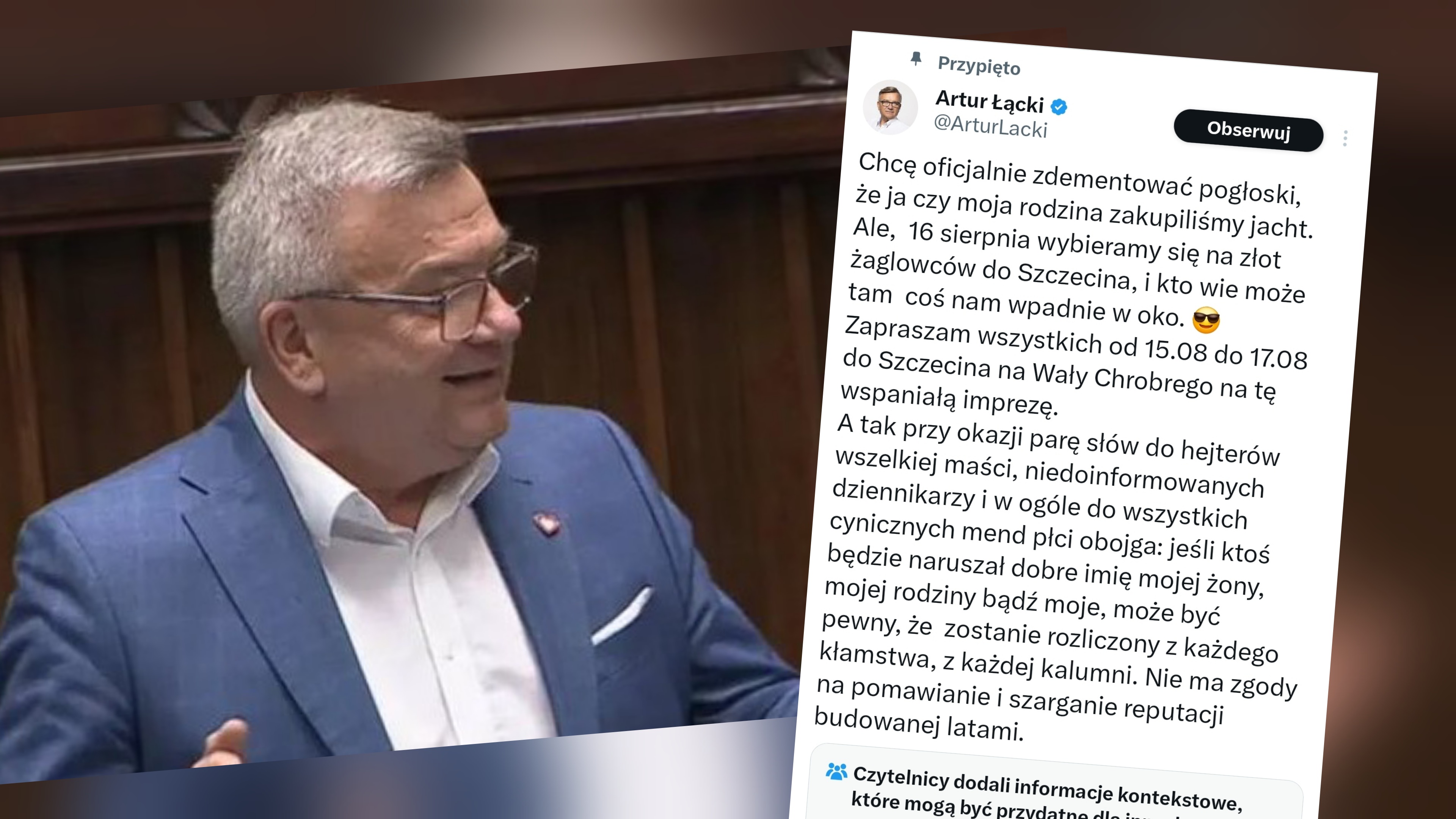 Poseł Łącki zabrał głos: „Parę słów do hejterów, niedoinformowanych dziennikarzy i wszystkich cynicznych mend”