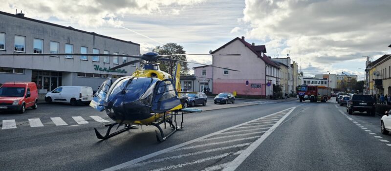 Śmigłowiec LPR w centrum Golczewa. Interweniowały służby ratunkowe