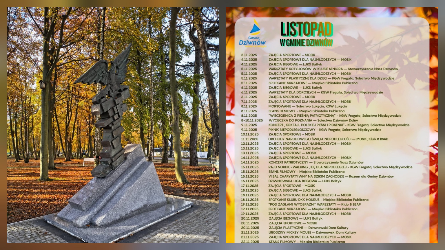 Listopad pełen wydarzeń w gminie Dziwnów. Sport, kultura i wspólne świętowanie