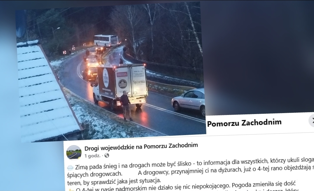 „Zimą pada śnieg, więc może być ślisko”. Drogowcy tłumaczą się ze stanu dróg