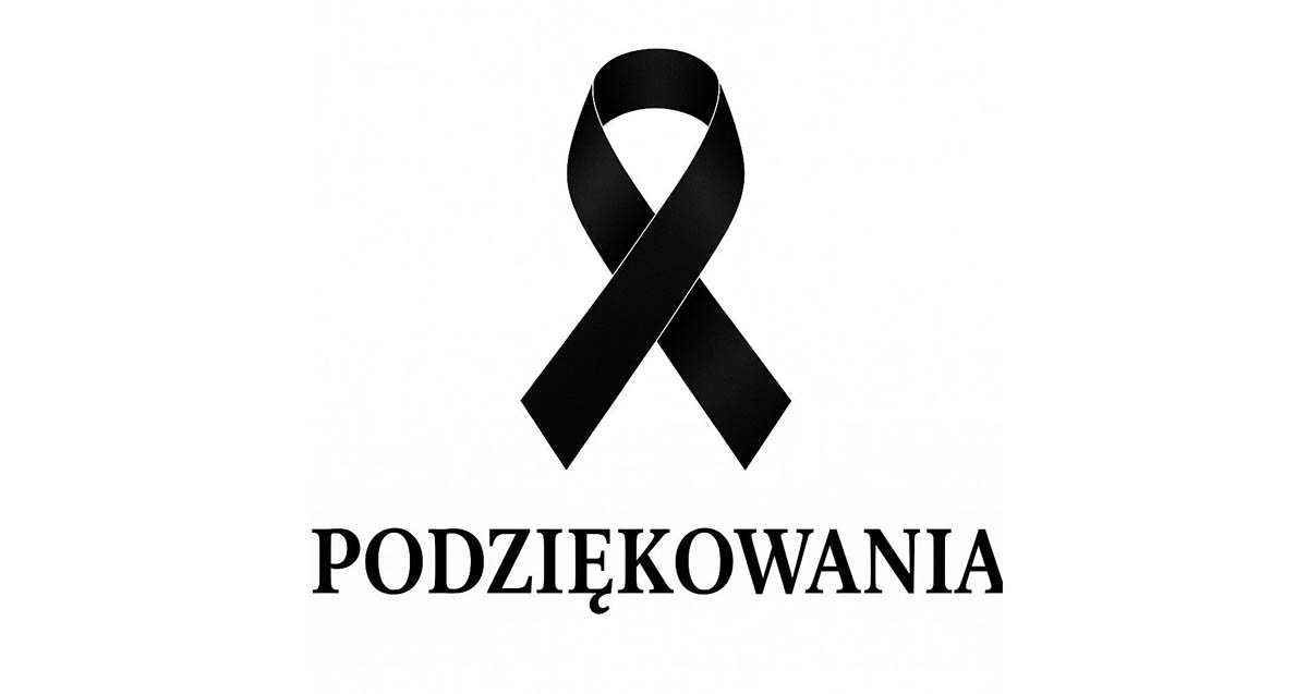 Podziękowania za udział w uroczystościach pogrzebowych