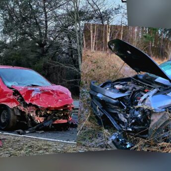 Czołowe zderzenie między Wisełką a Kołczewem. Na miejscu śmigłowiec LPR i służby ratunkowe