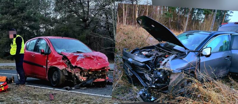 Czołowe zderzenie między Wisełką a Kołczewem. Na miejscu śmigłowiec LPR i służby ratunkowe