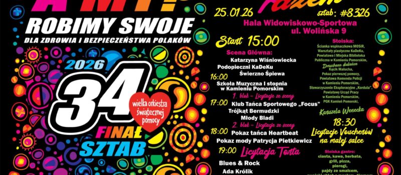 Kamień Pomorski zagra razem z WOŚP. Przed nami 34. Finał Wielkiej Orkiestry Świątecznej Pomocy Kamień Pomorski zagra razem z WOŚP. Przed nami 34. Finał Wielkiej Orkiestry Świątecznej Pomocy