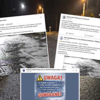 Zajęcia w szkołach w Kamieniu Pomorskim, Świerznie, Golczewie, Wolinie Dziwnowie i Międzyzdrojach odwołane!