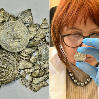 Skarb spod Śniatowa odzyskał blask. Srebrne dirhamy po konserwacji zachwycają detalem