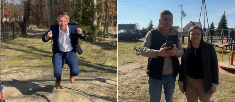 Gmina Świerzno wchodzi na TikToka. Wójt ogłosił to na huśtawce [FILM]