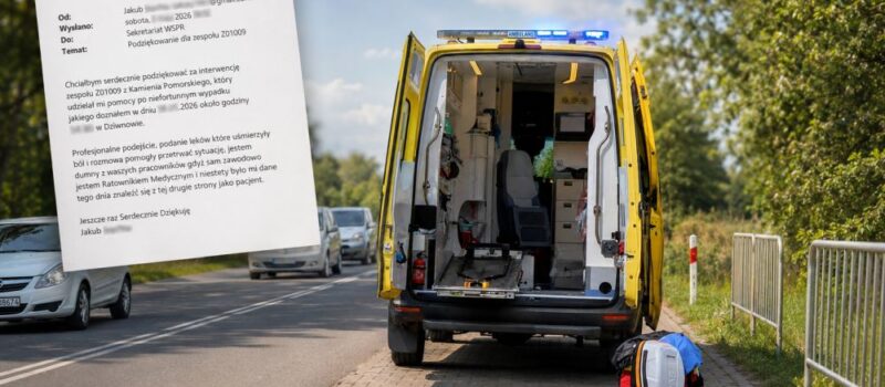 Pacjent podziękował ratownikom z Kamienia Pomorskiego. „Pomogli przetrwać sytuację” Pacjent podziękował ratownikom z Kamienia Pomorskiego. „Pomogli przetrwać sytuację”
