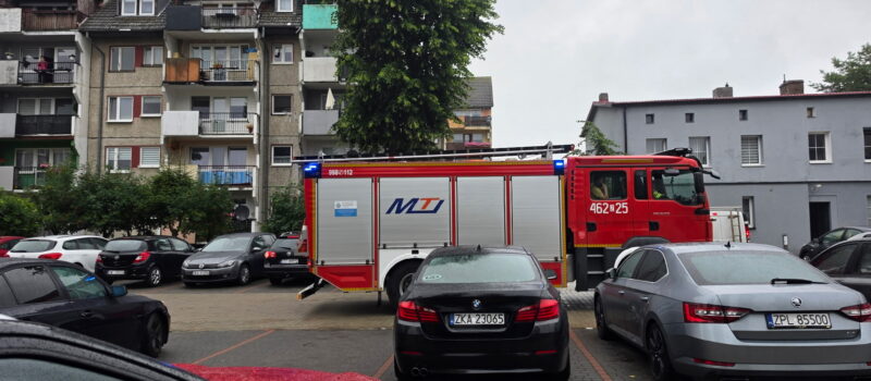 Pożar na balkonie przy ulicy Małej w Wolinie