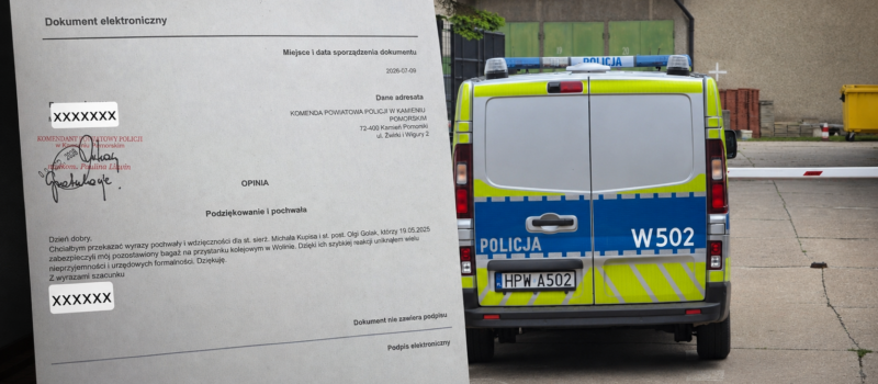 Zostawił bagaż na przystanku w Wolinie. Policjanci zareagowali błyskawicznie