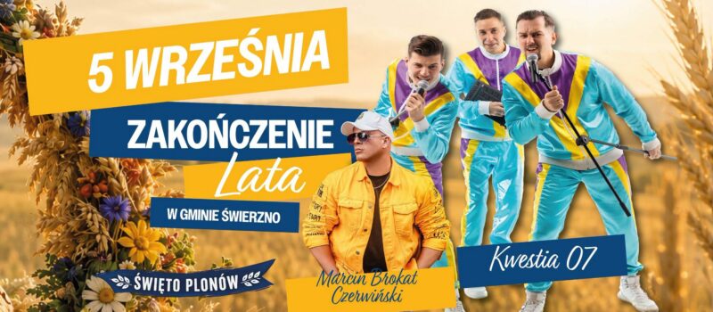 Świerzno pożegna lato z muzyką! Kwestia 07 i Marcin Brokat Czerwiński na scenie