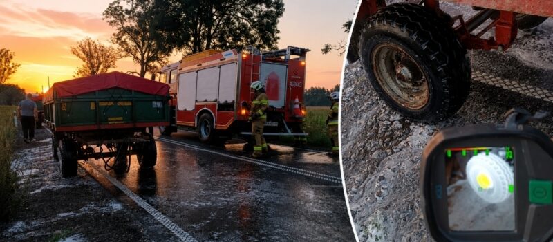 Dym i ogień przed Uniborzem. Awaria koła mogła skończyć się znacznie gorzej