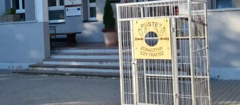 „Butelkomat” stanął przed kamieńskim liceum. Szkoła stawia na ekologię i chce pomóc bibliotece
